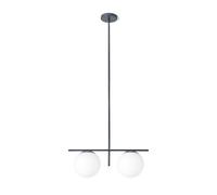 JUGEN SOSPENSIONE 2 LUCI VETRO BIANCO MONTATURA OTTANIO ATTACCO E27