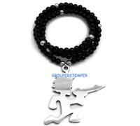 Juggalo Con Pistola Metallo Ciondolo Con 81.3cm Lungo Perline Catena Insane