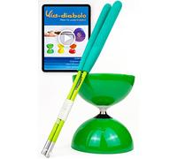 Juggle Dream Big Top Diabolo Set da Giocoliere con Bacchette in Fibra e Video di Apprendimento Online - Giocoleria (Verde Diablo/Verde Bacchette)