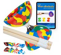 Juggle Dream Jester Cuscinetto a Sfera Diabolo, Bacchette in Legno, Video di Apprendimento Online - Giocattolo da Giocoleria Set (Multicolore)