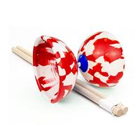 Juggle Dream Jester Diabolo Set - con Bacchette in Legno e Video di Apprendimento Online, Giocattolo da Giocoleria (Rosso/Bianco)