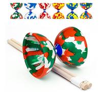 Juggle Dream Jester Diabolo Set - con Bacchette in Legno e Video di Apprendimento Online, Giocattolo da Giocoleria (Bianco/Rosso/Verde)