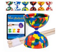 Juggle Dream Jester Diabolo Set - con Bacchette in Legno e Video di Apprendimento Online, Giocattolo da Giocoleria (Multicolore)