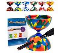 Juggle Dream Jester Diabolo Set da Giocoliere con Bacchette in Fibra e Video di Apprendimento Online, Giocattolo da Giocoleria (Multicolore)