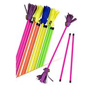 Juggle Dream Neo Flowerstick - Set di bastoncini in fibra di vetro, impugnatura in silicone, frangia in pelle scamosciata, giocoliere Flower Stick (rosa/viola)