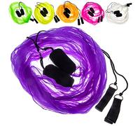 Juggle Dream Scarf Flag Poi Set - Pratica la Giocoleria Poi Rotante, Teste Morbide, Spirale, Kit di Esercizi con Video di Apprendimento (Viola)