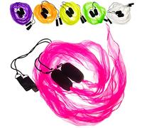 Juggle Dream Scarf Flag Poi Set - Pratica la Giocoleria Rotante, Teste Morbide, Spirale Poi, Kit di Esercizi con Video di Apprendimento (Rosa)