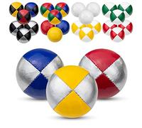 Juggle Dream Set di 3 Palline da Giocoleria Professionali, con Video di Apprendimento Online, Perfette per Principianti ed Esperti (Argento/Blu, Argento/Rosso, Argento/Giallo)