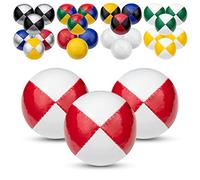 Juggle Dream Set di 3 Palline da Giocoleria Professionali, con Video di Apprendimento Online, Perfette per Principianti ed Esperti (Bianco/Rosso)