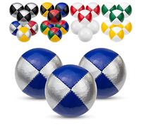 Juggle Dream Set di 3 Palline da Giocoleria Professionali, con Video di Apprendimento Online, Perfette per Principianti ed Esperti (Argento/Blu)