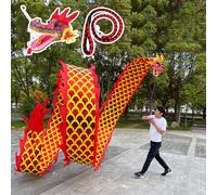 Juggling Dragon Streamer, nastro di seta Flowy Poi Dance con scala e testa, uso esterno per parco, cortile, spiaggia