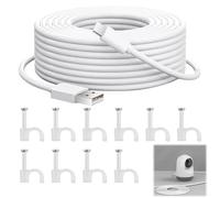 JUGNAW Cavo USB 10 Metri Lungo 10m per Telecamere di Sicurezza Xiaomi Mi, Compatibile con Outdoor, Risoluzione 1080p 2K, Ealizzato in PVC, Confezione con Clips di 10 Fissaggio