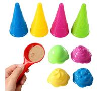 Juguetes De para - Kit di cucchiaio con stampo a forma di cono, da spiaggia, colorato per bambini, cortile posteriore, parco, picnic, campeggio, compleanno, asilo familiare, prescolare, vari