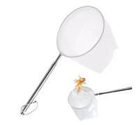 JUGUTA 1 Pezzo Retino Per Acquari Con Manico Estensibile In Acciaio Inox Maglia Morbida, Rotondo Per Acquari E Piccoli Laghetti Diametro 10 Cm