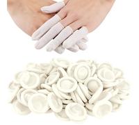 JUGUTA 100 Pezzi Copridita Finger Cots Anti-Statico Guanti Da Dito Ditali In Lattice Copridita Antistatica Per Dita Manicotti Per Riparazione Elettronica Pulizia Gioielli Lavorazione (Bianco)