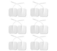Juguta 12pz Elettrodi per Elettrostimolatore 50x50mm, Elettrodi TENS EMS per dispositivi TENS e trainer EMS Connettore PIN da 2mm, pad di ricambio autoadesivi per elettroterapia
