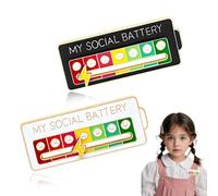 JUGUTA 2 Perni Per Batteria Sociale, Slider Social Battery Badge,My Social Batterie Pin Il Mio Social Pin Batteria Social Pin Batteria Social Pin Per 7 Giorni