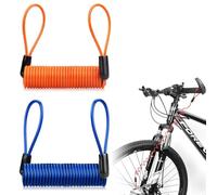 Juguta 2 Pezzi bloccadisco moto, cavo promemoria per il richiamo visivo del blocco disco freno la sicurezza della moto, Cavetto di Sicurezza a Spirale, 1.2m