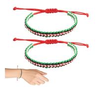 JUGUTA 2 Pezzi Braccialetti Fatti A Mano In Stile Palestina, Regolabili Con Bandiera Della Palestina E Gaza In Corda