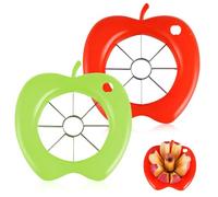 Juguta 2 Pezzi Taglia Mele,Levatorsoli Taglia Mela Spicchi Acciaio Inox,Affetta-Torsolo Mela,Affettatrice di mele e carotatore, Frutta Apple Slicer Cutter per Mela o Pera (Rosso e Verde)