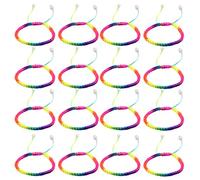 JUGUTA 20 Pezzi Bracciale Intrecciato, Colorato Braccialetti Amicizia Regolabile In Corda Intrecciata Per Uomini, Donne, Genitori E Bambini