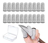 JUGUTA 20 Pezzi Riutilizzabili Protezioni Per Le Dita Con 1 Scatola, Lettini Per Dita Traspiranti, Guanti Antitaglio, Finger Cots, Protezione Resistente Al Taglio Per Lavoro, Cucina