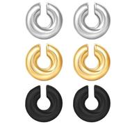 JUGUTA 3 Coppie Orecchini Per Polsini Per Orecchie Da Donna Orecchini Per Orecchini In Oro Grossi Orecchini In Oro Non Penetranti Orecchini A Clip Per Ipoallergenici, Earcuffs Donna
