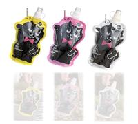 Juguta 3 pz Bottiglie 750ML di acqua Pieghevole Bottiglia riutilizzabile l'acqua Contenitori d'Acqua Tanica d'Acqua, Motivo a cartoni animati, adatto ai bambini, per escursionismo, Adventures, Viaggi