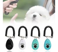 Juguta 4 Pezzi Clicker per Cani,Clicker Addestramento Cani Formazione Clicker con Cinturino da Polso per Cane,Gatto,Cavallo (Rosso & Nero & Azzurro & Ciano)