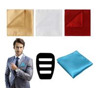 Juguta 4 Pezzi Fazzoletto da Taschino Uomo Fazzoletti con 1 Pezzi Supporto Quadrato Tascabile da Uomo Porta Pochette Fazzoletto Fazzoletto da Taschino in Tinta Unita per Giacca Cerimonia