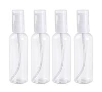 JUGUTA 4 Pezzi Flaconi Da Viaggio 100 Ml, Bottiglie Da Viaggio Trasparenti, Pompa Da Viaggio In Plastica Dispenser, Boccette Contenitori Ricaricabile, Per Cosmetici, Bagno, Lozione, Shampoo Liquidi
