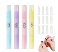 Juguta 4 Pezzi Penna Correttore Smalto con 12 Punte di Ricambio Rimozione Smalto per Unghie Senza Solvente, Nail Remover Correzione Pen, Pennello Correggi Smalto per Unghie