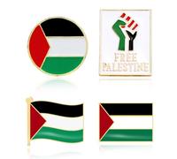JUGUTA 4 Pezzi Spille Con Bandiera Della Palestina, In Lega Di Metallo, Souvenir Con Bandiera Della Palestina, Spille Da Bavero Per Cappelli, Vestiti, Zaini, Supporto