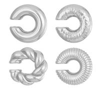 JUGUTA 4Pcs Ear Cuff Orecchini Senza Buco Argento Grandi Cartilagine Chunky Non Penetranti Orecchini A Clip Per Ragazze Ipoallergenici Moda Gioielli Regalo Di Gioielli