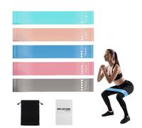 Juguta 5 Elastici Fitness con 5 Livelli di Resistenza, Bande Elastiche Fitness, Elastici Palestra, Fasce Elastiche Fitness per Crossfit, Yoga, Pilates, Squats, Esercizi Gambe Fianchi Braccia