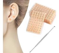 JUGUTA 600 Pezzi Ricarica Confezione Monouso Pressa Per L'Orecchio Semi Aghi Agopuntura Vaccaria Gesso Massaggio Dell'Orecchio Bean Auricoloterapia,Con Aghi Da Massaggio Punti Di Agopressione