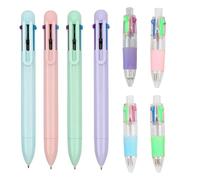 JUGUTA 8 Penne a Sfera Retrattili Multicolore, 4 Pezzi 6-in-1 Penne a Sfera, 4 Mini Penne Multicolore, Ideali per Ufficio Scuola Studenti Bambini, Idea Regalo, Penne Regalini Fine Festa Compleanno