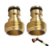 JUGUTA Adattatore Rubinetto 2 Pezzi Filetto Esterno 3/4" Oro Connessione Rapida Per Tubo Giardino Compatibile Con Gardena