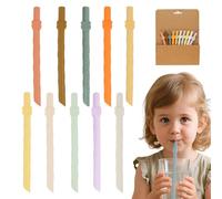 JUGUTA Cannucce In Silicone, 10 Cannucce Con Spazzola Per La Pulizia, Lunghezza 13,8 Cm, Riutilizzabili, 9 Mm Di Larghezza, Senza Bpa, Per Bevande Calde E Fredde