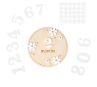 JUGUTA Carte Dei Milestone Baby, Dischi Milestone In Legno Per Neonati, Carte Milestone Mensili Per Bambini, Accessori Fotografici Per Catturare La Crescita Del Bambino Complimese Neonato