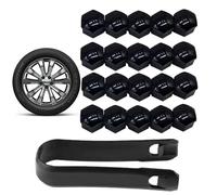 JUGUTA Cerchi In Lega 17 Copridadi Ruota 17Mm 20 Pezzi Copridadi Bullone Ruota, Copridadi Esagonali Per Pneumatici Con Set Di Strumenti Di Rimozione Per Auto (Nero)