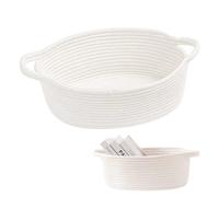 JUGUTA Cesta Porta Oggetti In Cotone,Cestini Portaoggetti Bagno Intrecciato,Contenitori Bagno Organizer,Cestino Porta Regalo,Ceste Regalo Vuote Riutilizzabile,Scatole Portaoggetti Intrecciato