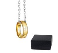 Juguta Collana Ciondolo Anello Il Signore Degli Anelli Gadget Unico Anello Del Potere Colore Oro Idea Regalo Magia Fantasy Cosplay