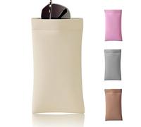 JUGUTA Custodia Occhiali Morbida 4 Pezzi, In Pelle Sintetica, Colori: Bianco Cremo Grigio Oro Rosa Rosa, Dimensioni: Lunghezza 18Cm Larghezza 9Cm