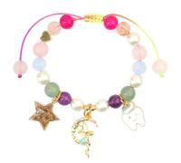 JUGUTA Fata Dei Denti, Regalo Per Ragazze, Braccialetto Con Fata Dei Denti, Cartolina, Braccialetto Di Perle, Dente Di Latte, Regalo Colorato, Per Compleanno, Battesimo, Natale, Per Figlia, Nip