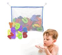 Juguta Giocattolo da bagno, set di giocattoli da bagno per bambini in rete, 36 lettere da bagno in giocattoli galleggianti per la doccia a per bambini, set di giocattoli regalo.