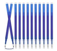 JUGUTA Mine Di Ricambio Cancellabili, Compatibili Con Pilot Ball & Clicker & Eberhard Faber Animal Erase It, Punta 0,7 Mm, Ricariche Con Inchiostro Cancellabile (Blu, 12)