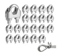 JUGUTA Morsetti Per Fune, 10 Pezzi Serracavi In Acciaio Inox M3 3Mm A Forma Di U Per Cavi Metallici