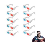 JUGUTA Occhiali 3D, 10 Paia Di Occhiali Stereo Di Carta, Lenti Rosse E Blu Per Film 3D E Decorazioni Da Viaggio