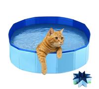 JUGUTA Piscina Gatti Piccolo, 30×10Cm Piscinas Per Gatto Gioco, Blu Piscina Per Cani Piccoli, Mini Piscinas Gattis Per Fare Il Bagno E Giocare, Piscina Gatti Pieghevole Per Gioco